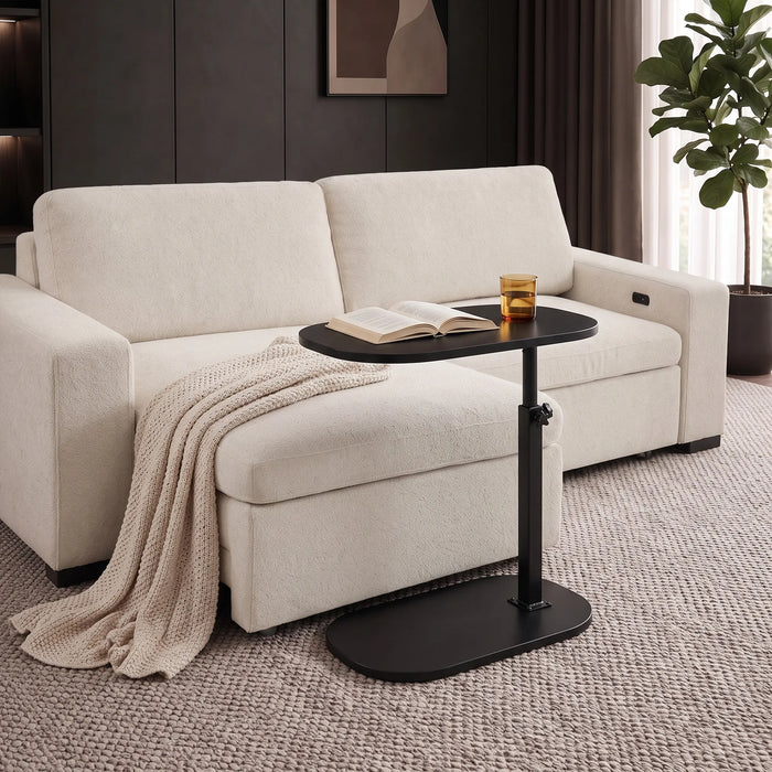 Madison Height Adjustable Floor Standing Bed Table | 2-In-1 Lap Desk with Tilting Top + Device Slots | The Sofa Shop