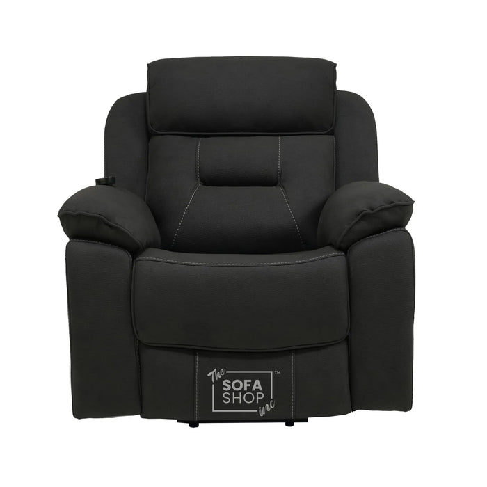 Electric Riser Recliner Chair in Charcoal Grey Fabric | Dual Motor Rise & Recline Armchair with Massage, Heat & Power Headrest | Mobility Chair for Elderly | Florence | The Sofa Shop