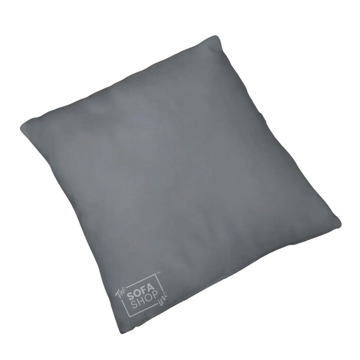 Decorative Cushion In Grey Leather | Premium 45cm x 45cm Faux Leather Pillow With Shape-Retaining Fill + Wipe-Clean Finish + Vegan Friendly | The Sofa Shop