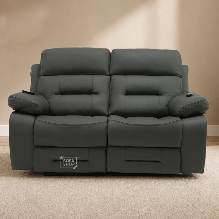 2 Seater Smart Recliner With Massage, Heated Lumbar | Electric Sofa With Power Headrest + USB+C | Sicily | Sample 25 | The Sofa Shop