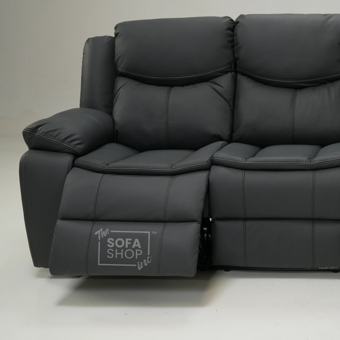 Electric Recliner Corner Sofa With Power Recline & Wireless Charging | Mismatched Stitching & Sunken Seats | Highgate | Second Hand Sofa 34