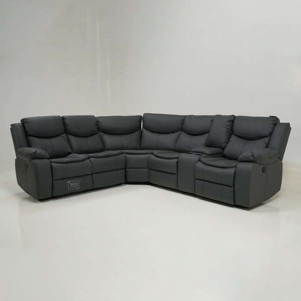 Electric Recliner Corner Sofa With Power Recline & Wireless Charging | Mismatched Stitching & Sunken Seats | Highgate | Second Hand Sofa 34