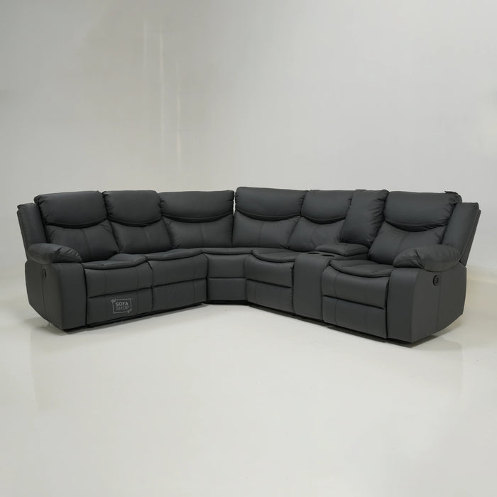 Electric Recliner Corner Sofa With Power Recline & Wireless Charging | Mismatched Stitching & Sunken Seats | Highgate | Second Hand Sofa 34