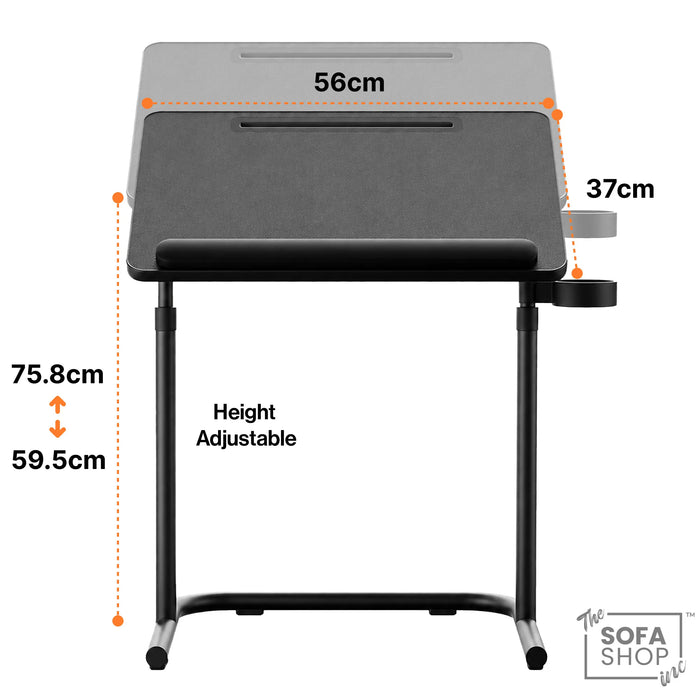 Atlanta Floorstanding Sofa & Bed Table | 2-In-1 Adjustable Lap Desk with Tilting Top + Device Slots | The Sofa Shop