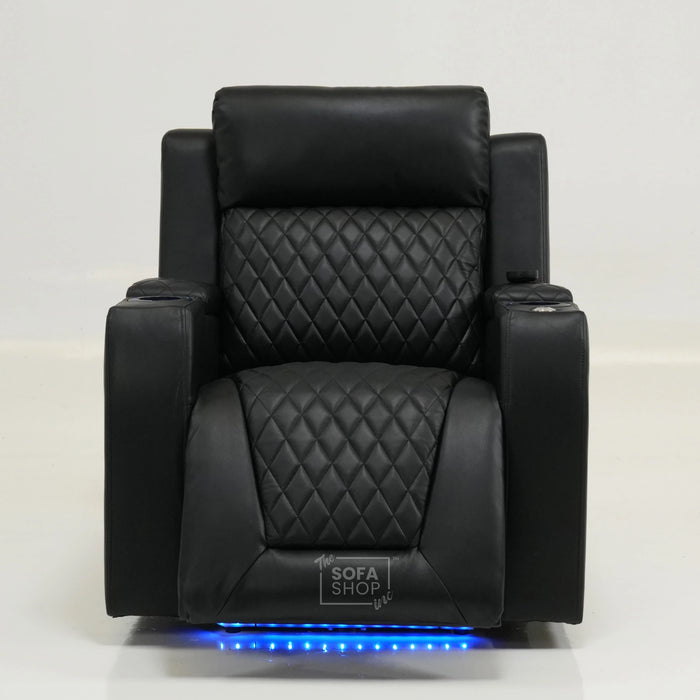 1 Seater Electric Recliner With Massage, LED Lights & Arm Storage | Ex-Display | Venice | The Sofa Shop