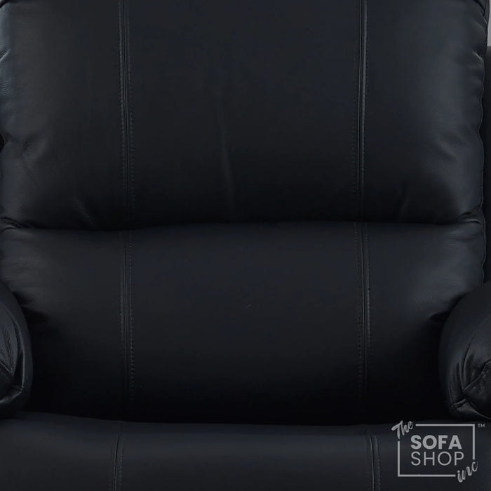 1 Seater Black Real Leather Electric Recliner Armchair | Smooth Power Recliner Mechanism & High-Speed USB-C | Trento | The Sofa Shop