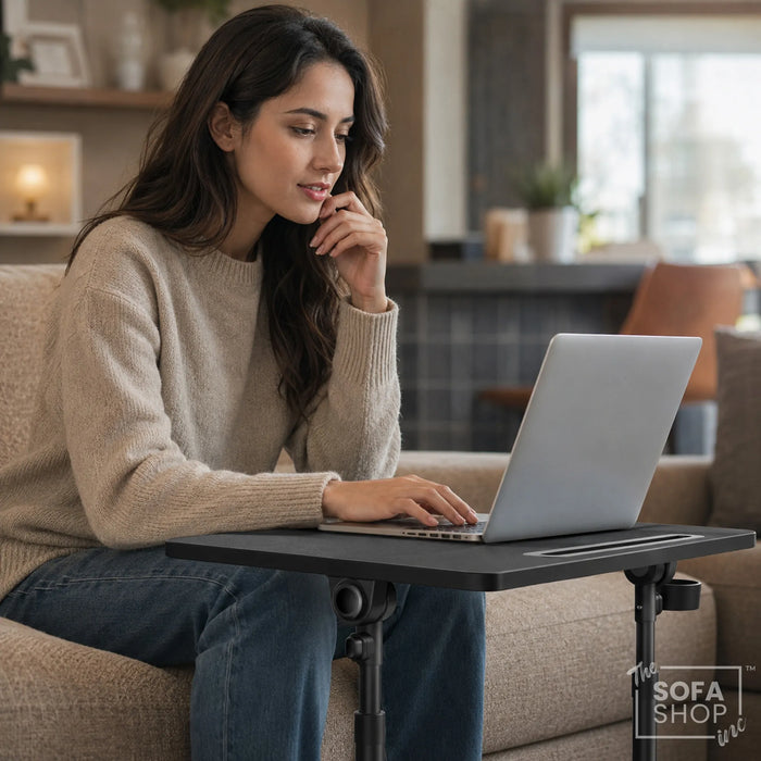 Atlanta Floorstanding Sofa & Bed Table | 2-In-1 Adjustable Lap Desk with Tilting Top + Device Slots | The Sofa Shop