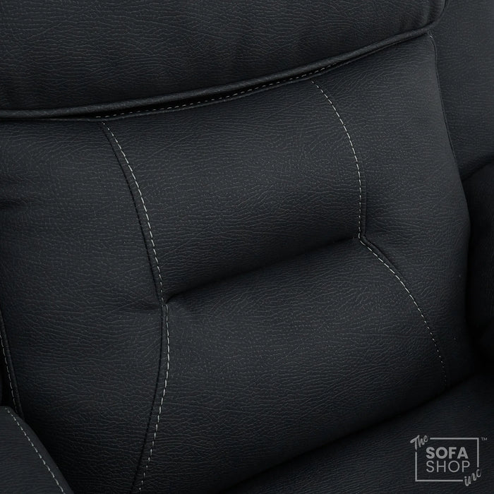 2 Seater Charcoal Grey Fabric Electric Recliner Cinema Sofa | Hi-tech Recliner Couch With Massage Vibration, Heated Lumbar, Cooling & Heating Cupholders, Bluetooth & Multi-Link | Florence | The Sofa Shop