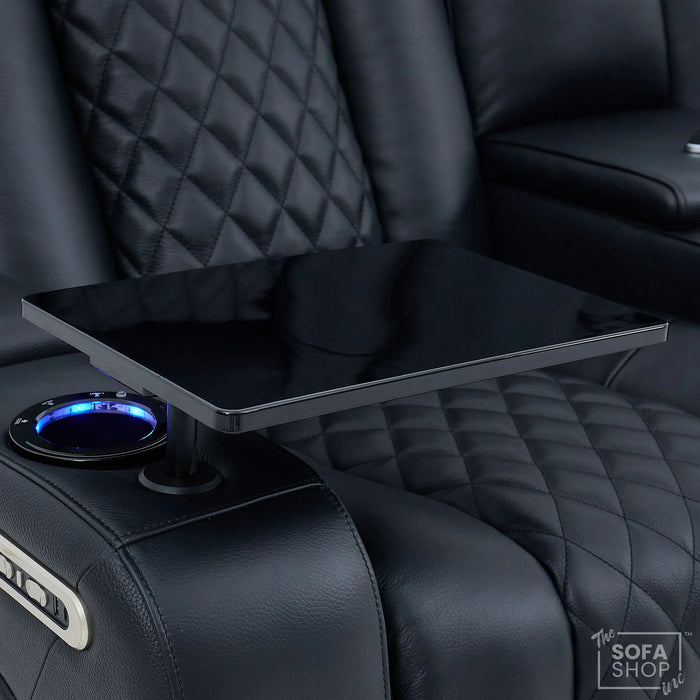 3 Seat Electric Recliner Home Cinema Theatre Sofa |Hi-Tech Couch With Heat and Cool Cup Holders + Multi-Link Bluetooth + Fold-Down Table + Wireless Charging + Power Headrests | Milano | The Sofa Shop