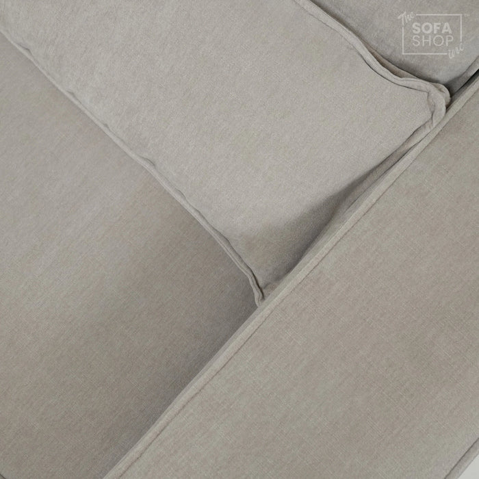 1 Seater Static Sofa With Soft Cosy, Elegant Beige Fabric | No Feet | Vicenza | Ex-Display | The Sofa Shop
