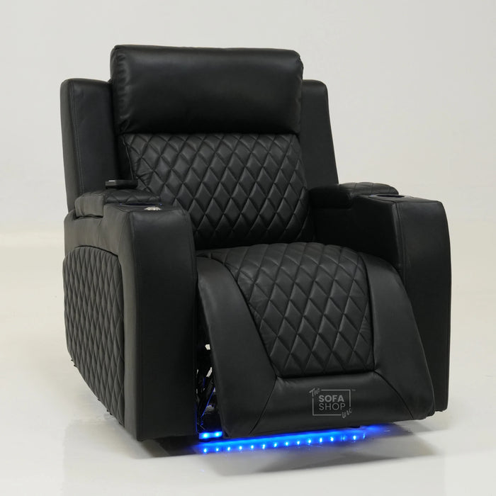 1 Seater Electric Recliner With Massage, LED Lights & Arm Storage | Ex-Display | Venice | The Sofa Shop