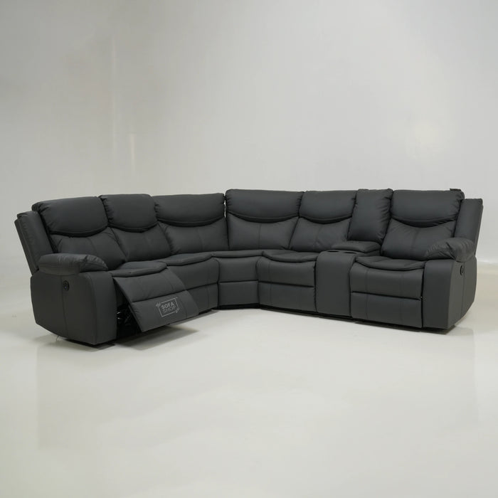 Electric Recliner Corner Sofa With Power Recline & Wireless Charging | Mismatched Stitching & Sunken Seats | Highgate | Second Hand Sofa 34