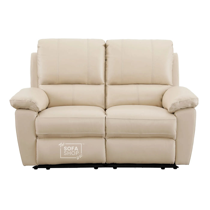 3+2+1 Electric Recliner Sofa Set in Cream Real Leather | Hi-Tech Leather Suite with Power Recline + Drop-Down Table + Cup Holders + USB-C Charging + Wall-Hugging Design | Trento | The Sofa Shop