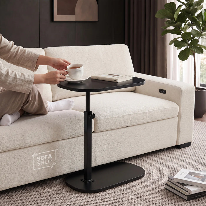 Madison Height Adjustable Floor Standing Bed Table | 2-In-1 Lap Desk with Tilting Top + Device Slots | The Sofa Shop