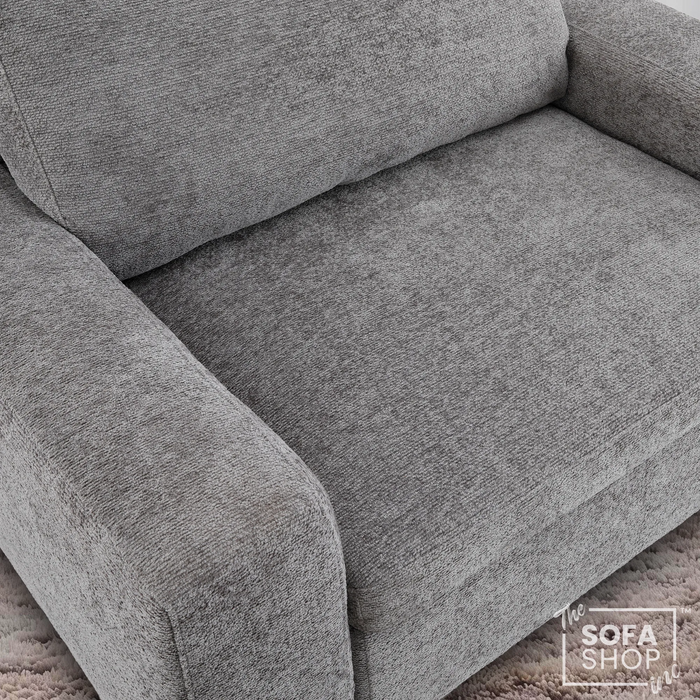 Power Sliding Sofa & Sofa Bed In One | 1 Seater Electric Extendable Chair | USB+C Charging & Grey Chenille Fabric | Home Cinema Seating | Palma | The Sofa Shop