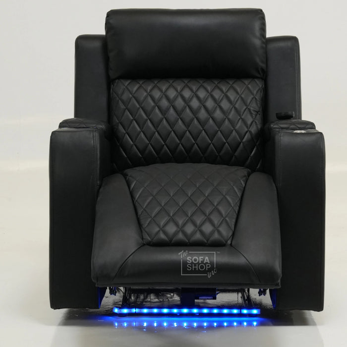 1 Seater Electric Recliner With Massage, LED Lights & Arm Storage | Ex-Display | Venice | The Sofa Shop