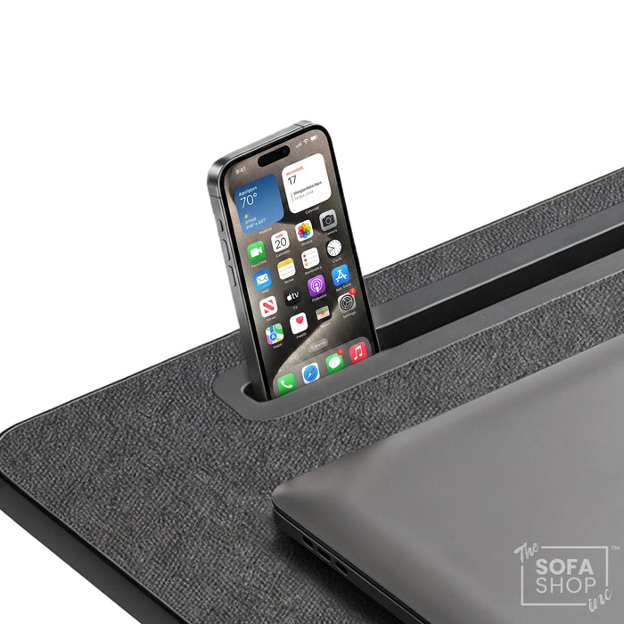 Atlanta Floorstanding Sofa & Bed Table | 2-In-1 Adjustable Lap Desk with Tilting Top + Device Slots | The Sofa Shop