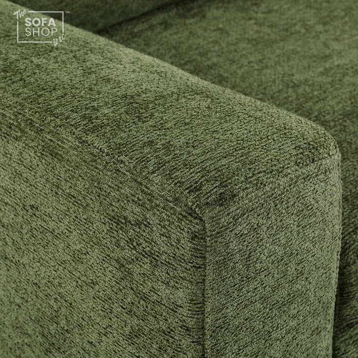 Extendable Electric Sofa Bed in Green Chenille Fabric | 3 Seater Power Sliding Couch Perfect for Home Cinema & Movie Nights | USBc Charging Ports | Palma | The Sofa Shop