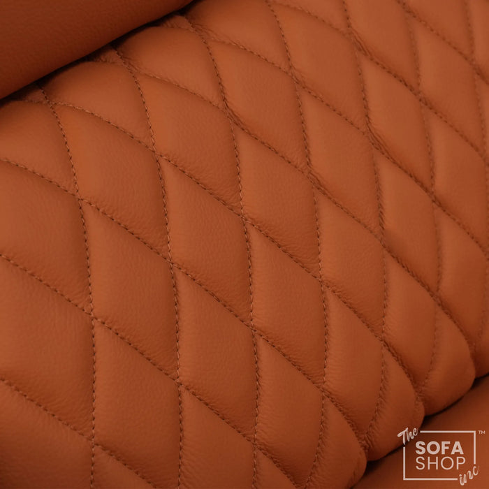 Assisi Corner Cinema Sofa in Orange Real Leather | Hi-Tech Couch with Power Recline + Power Headrests + Wireless Charging + Massage + Heating & Cooling Cupholders | Assisi | The Sofa Shop