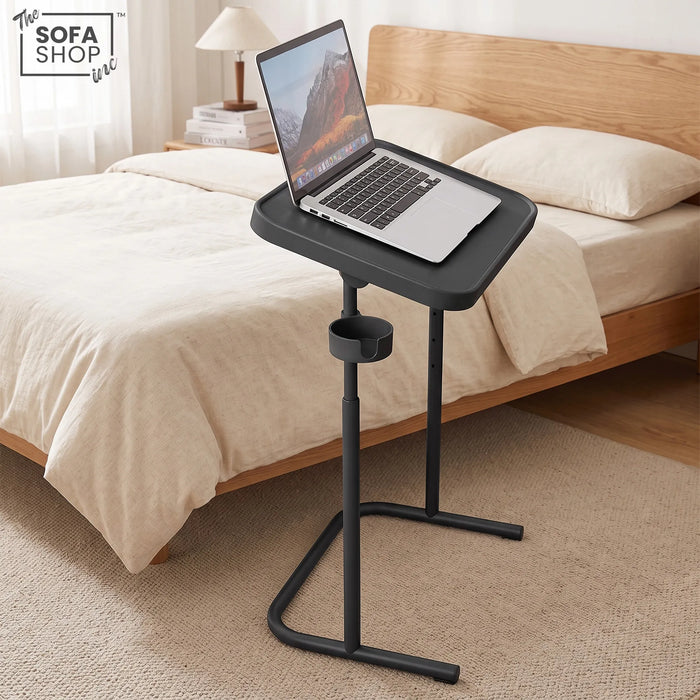 Portland Height Adjustable C-Shaped Sofa Side Table | Tilting Top + Cup Holder + Safety Ledge | Sofa Table | The Sofa Shop