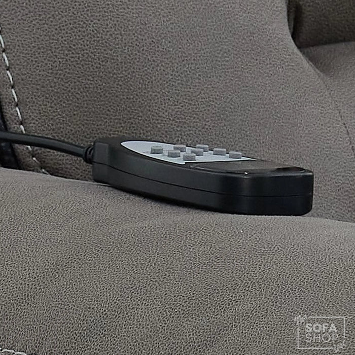 3 Seater Electric Recliner Cinema Sofa in Graphite Dark Grey Fabric | Hi-Tech Sofa with Cooling Cupholder + Massage + Heat + Power Headrest + USB Ports + Speakers | Tuscany | The Sofa Shop