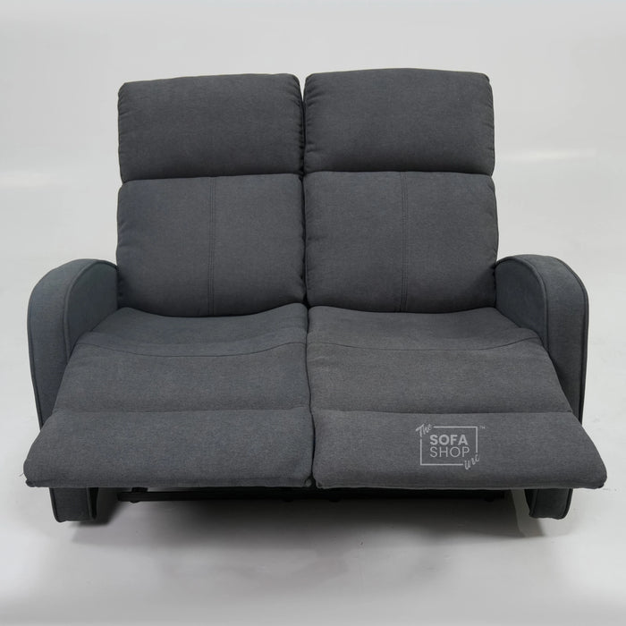 Manual Recline Dark Grey Fabric 2 Seater | Seat Covers Are Different Shades | Parma | Second Hand Sofa 23