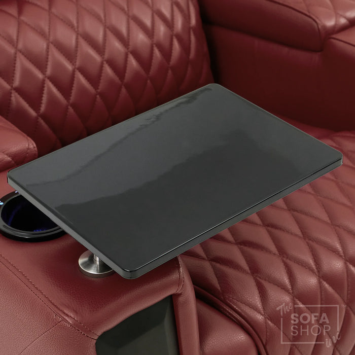 1 Seat Real Leather Electric Recliner Chair Home Cinema Sofa In Red with Massage, LED Cup Holders  & Low Heated Lumbar | Assisi