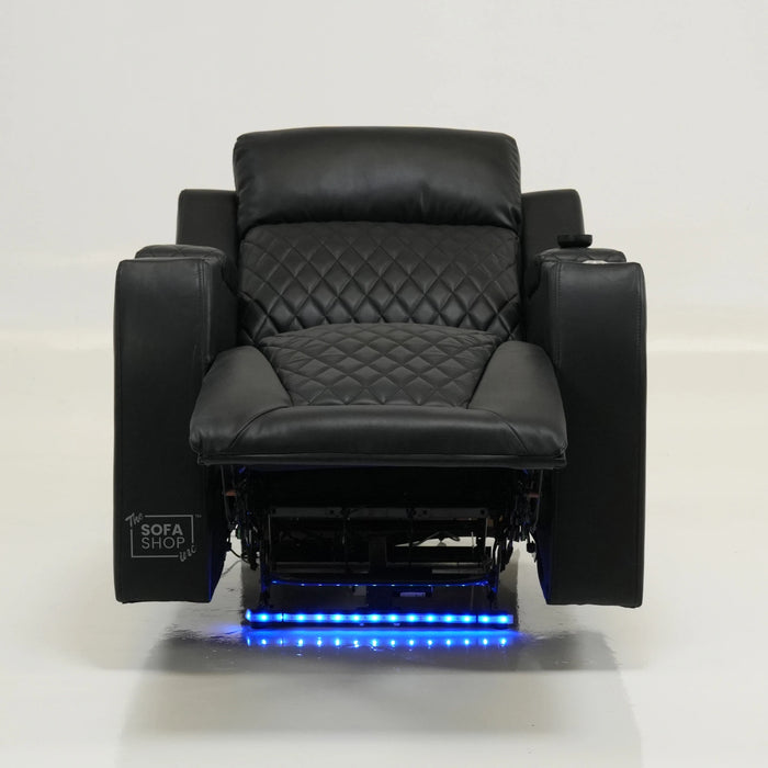 1 Seater Electric Recliner With Massage, LED Lights & Arm Storage | Ex-Display | Venice | The Sofa Shop