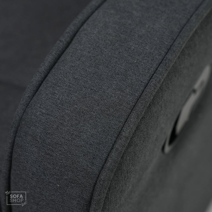 Manual Recline Dark Grey Fabric 2 Seater | Seat Covers Are Different Shades | Parma | Second Hand Sofa 23