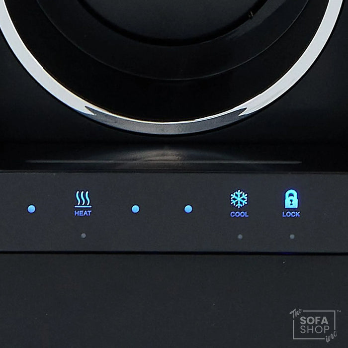 3 Seater Black Real Leather Electric Recliner Cinema Sofa | Leather Settee With Power Lumbar, Power Headrests + Wireless Charging, Heating & Cooling Cupholders, Power Grommets  | Assisi | The Sofa Shop