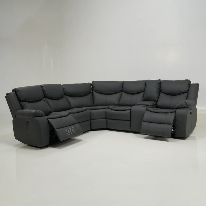 Electric Recliner Corner Sofa With Power Recline & Wireless Charging | Mismatched Stitching & Sunken Seats | Highgate | Second Hand Sofa 34