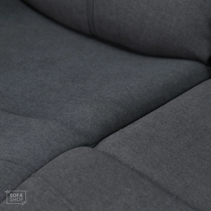 Manual Recline Dark Grey Fabric 2 Seater | Seat Covers Are Different Shades | Parma | Second Hand Sofa 23