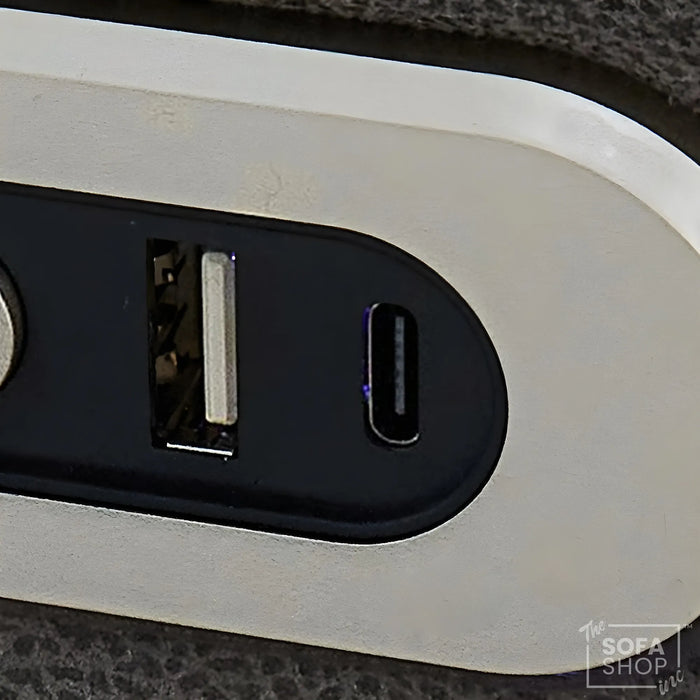 3 Seater Electric Recliner Cinema Sofa in Graphite Dark Grey Fabric | Hi-Tech Sofa with Cooling Cupholder + Massage + Heat + Power Headrest + USB Ports + Speakers | Tuscany | The Sofa Shop