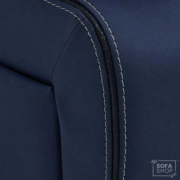 2+1 Blue Fabric Electric Recliner Cinema Sofa Set | Massage, Heat, Multi-Link Bluetooth, Console & Power Headrest | Tuscany | The Sofa Shop