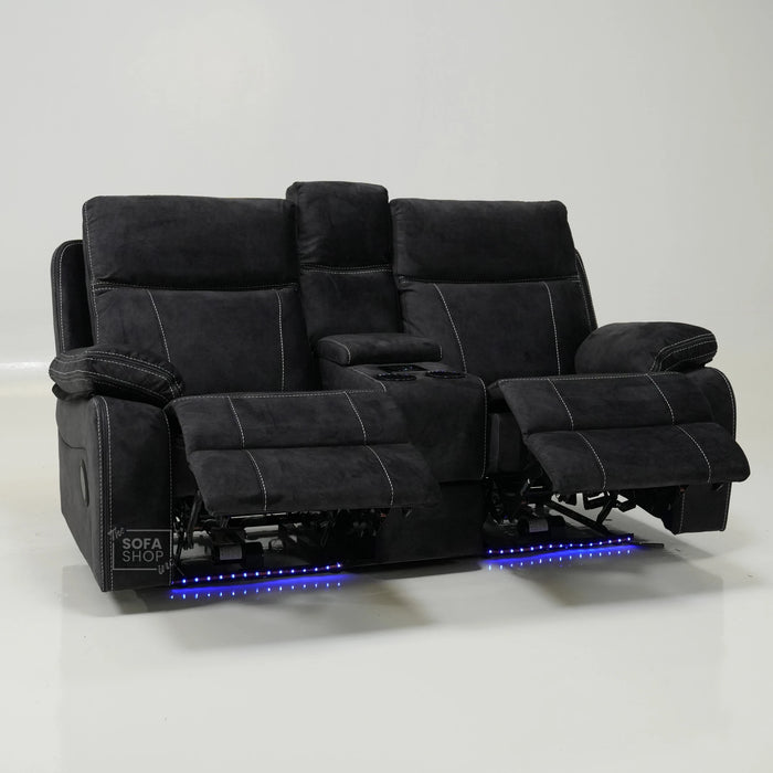 2 Seater Electric Recliner With Wireless Charging, Speakers & LEDs | Vinsonova | Ex-Display | The Sofa Shop