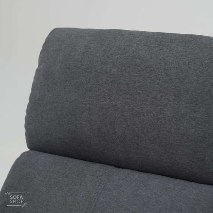 Manual Recline Dark Grey Fabric 2 Seater | Seat Covers Are Different Shades | Parma | Second Hand Sofa 23