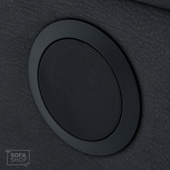 2 Seat Electric Recliner Home Cinema Sofa | Fabric Couch In Charcoal Grey | Hi-Tech Sofa with Massage + Chilled Cupholders + Console + USB | Florence