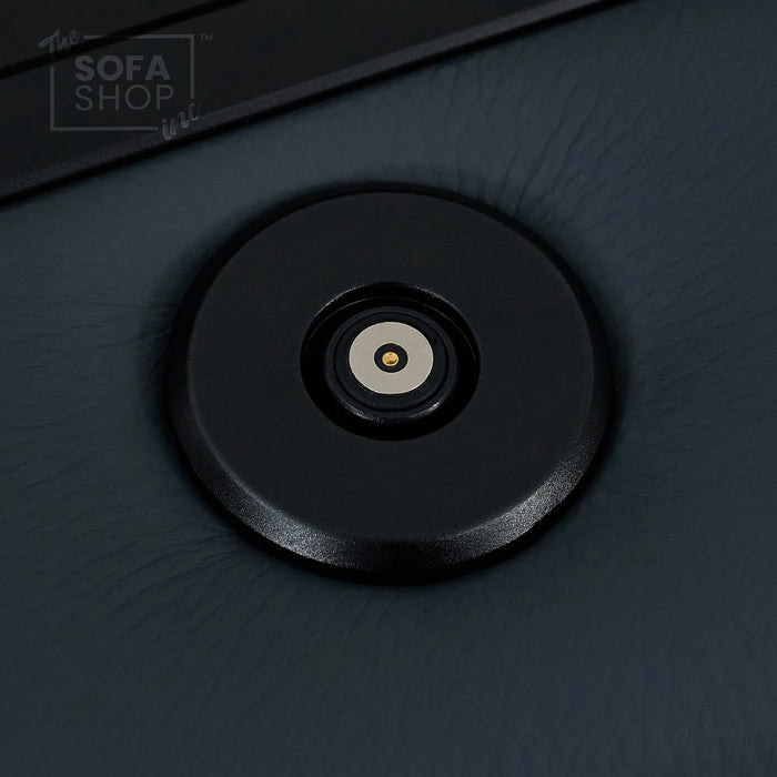 3 Seater Real Leather Electric Recliner Cinema Sofa in Blue | Massage & Heat, Bluetooth, Cooling Cup Holders, Tray Tables & Fold-Down Table | Napoli | The Sofa Shop