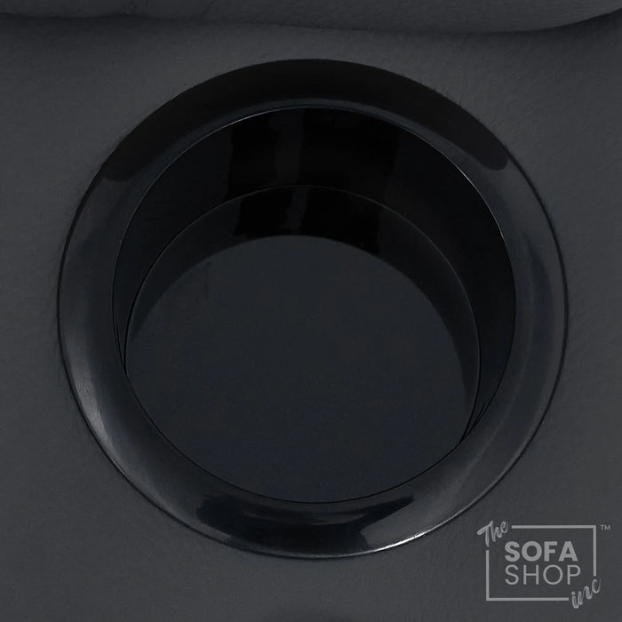 3 Seat Real Leather Electric Recliner Home Cinema Theatre Sofa In Grey with Chilled Cupholder + USB C to Stay Charged + Fully Reclining Seats & Lumbar Support | Assisi