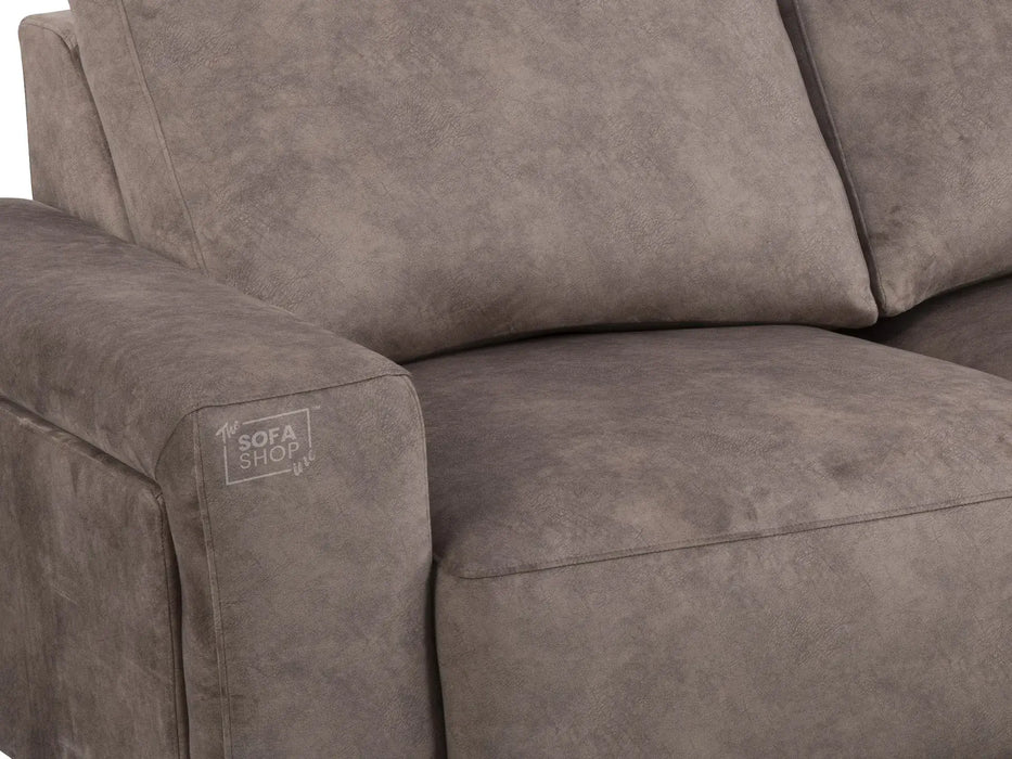 Extendable Electric Sofa - Bed in Mocha Velvet Fabric | 3 Independant Power Motion Seats Perfect for Cinema Room & Home Theatre | 3 Seater with Cupholder + USBc & Wireless Charging | Almeria