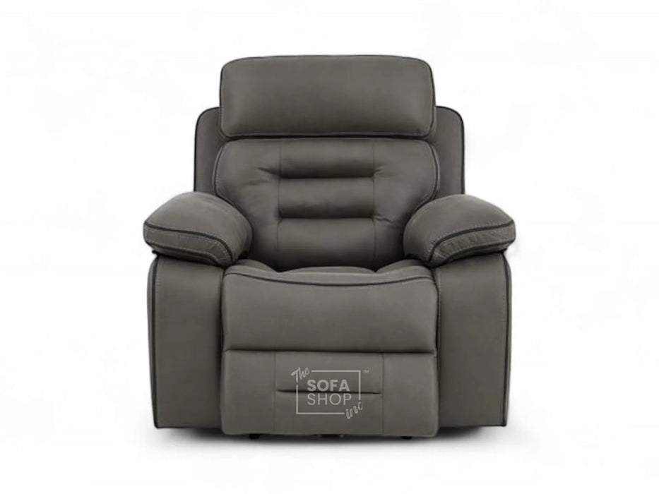 3+1 Cinema-Style Sofa Set | 2 Piece Electric Reclining Sofa Package in Graphite Grey Fabric | Hi-Tech Sofa Set with Massage, Cup Holders & Storage | Tuscany