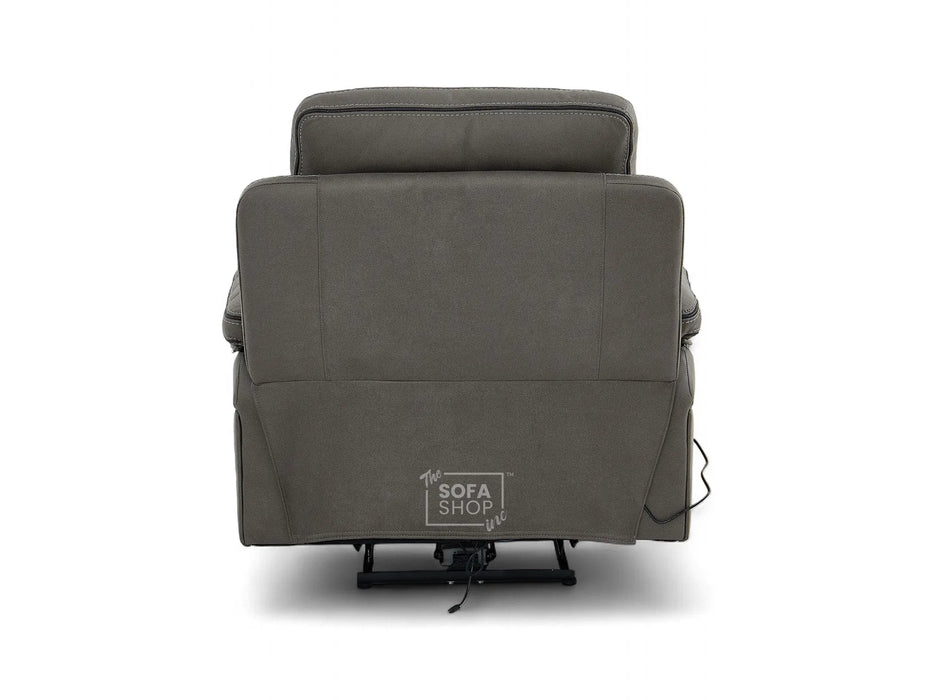 3+1 Cinema-Style Sofa Set | 2 Piece Electric Reclining Sofa Package in Graphite Grey Fabric | Hi-Tech Sofa Set with Massage, Cup Holders & Storage | Tuscany