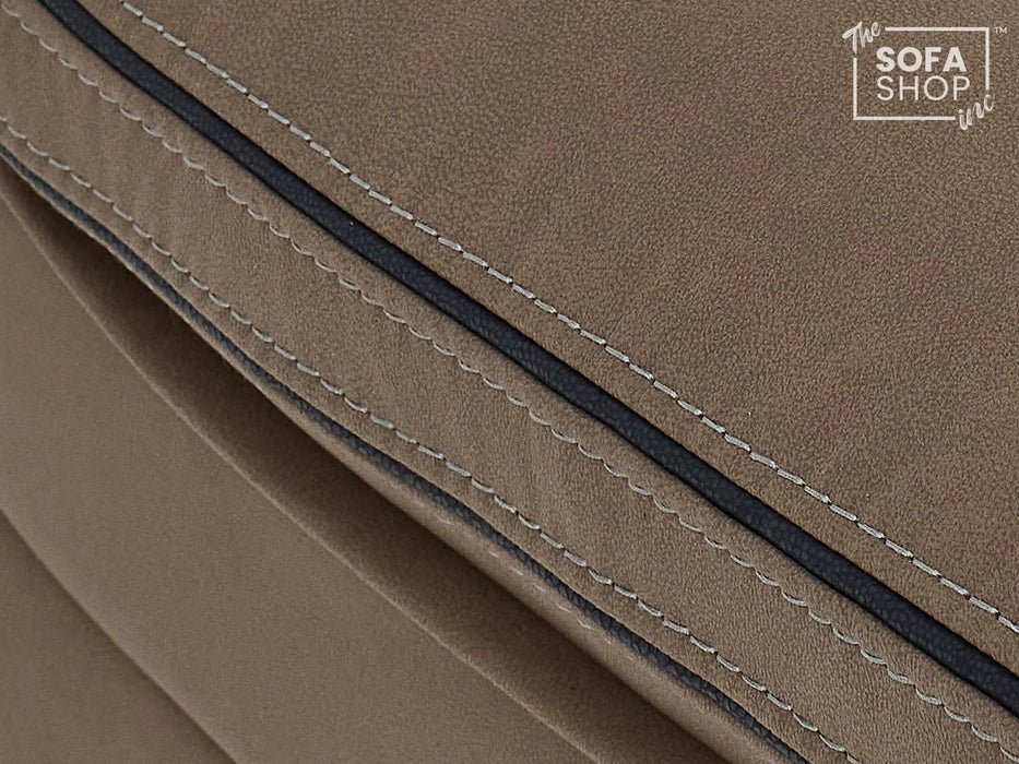 2 Seater Electric Recliner Cinema Sofa in Brown Fabric | Hi-Tech Sofa with 8-Point Massage, USB, Speakers, Power Headrest, Storage & Chilled Cup Holders | Tuscany | The Sofa Shop