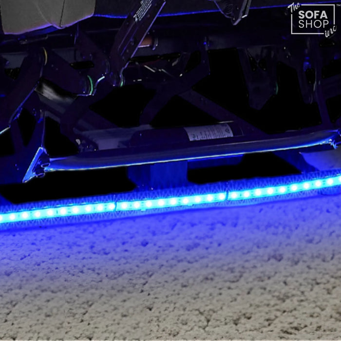 Electric Recliner Chair | 1 Seater Graphite Fabric Home Cinema Sofa with Massage, Mild Heated Lumbar, Power Recline, USB Port & Adjustable Headrest | Tuscany | The Sofa Shop