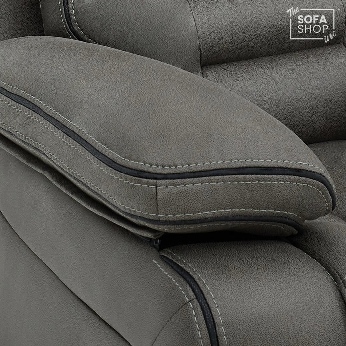 2 Seater Electric Recliner Cinema Sofa in Graphite Fabric | Hi-Tech Sofa with USB, Speakers, Massage, Power Headrest, Storage Console & Chilled Cup Holders | Tuscany | The Sofa Shop