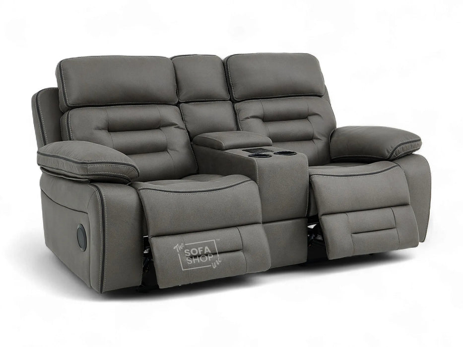 2 Seater Electric Recliner Cinema Sofa in Graphite Fabric | Hi-Tech Sofa with USB, Speakers, Power Headrest, Storage Console & Chilled Cup Holders | Tuscany | The Sofa Shop