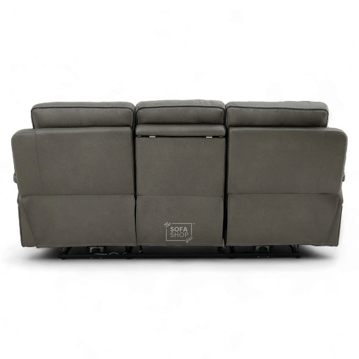 3+2+1 Piece Electric Home Cinema Sofa Set | Fabric Couch Suite Package In Graphite Grey | Hi-Tech Sofa Set with Cupholders + Console + Power + Massage + Speakers | Tuscany