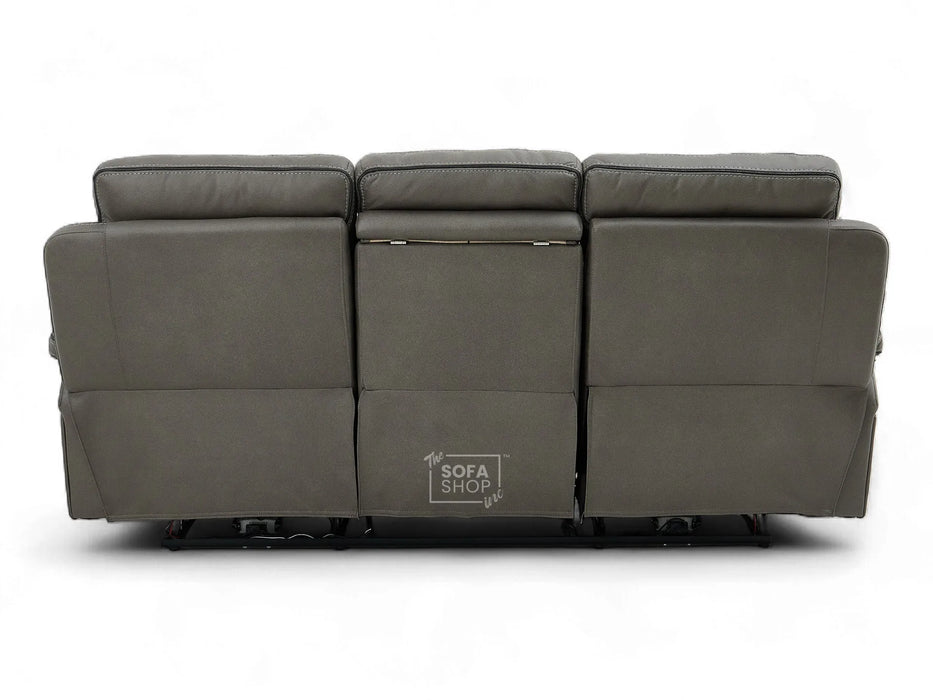 3+2 Sofa Set. Electric Cinema Sofa Suite in Graphite Fabric | Hi-Tech Sofa Set with Cupholders + Console + Power + USB + Speakers | Tuscany | The Sofa Shop