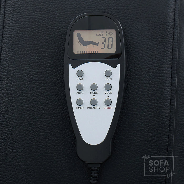 Real Leather Cinema Recliner Chair In Black | Power Seat with USB Charging, Heating, Electric Reclining, Massage & Table | Capri