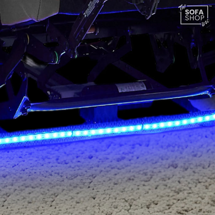 2 Seater Electric Recliner Cinema Sofa in Graphite Fabric | Hi-Tech Sofa with USB, Speakers, Massage, Power Headrest, Storage Console & Chilled Cup Holders | Tuscany | The Sofa Shop